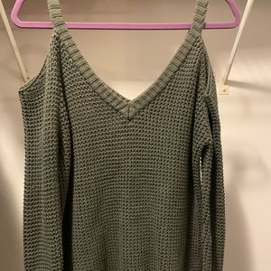 Green cutout sweater
